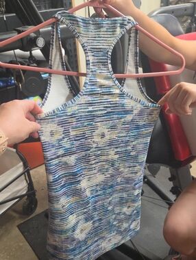 lululemon athletica Blue, White and Purple Space-Dye Racerback Tank